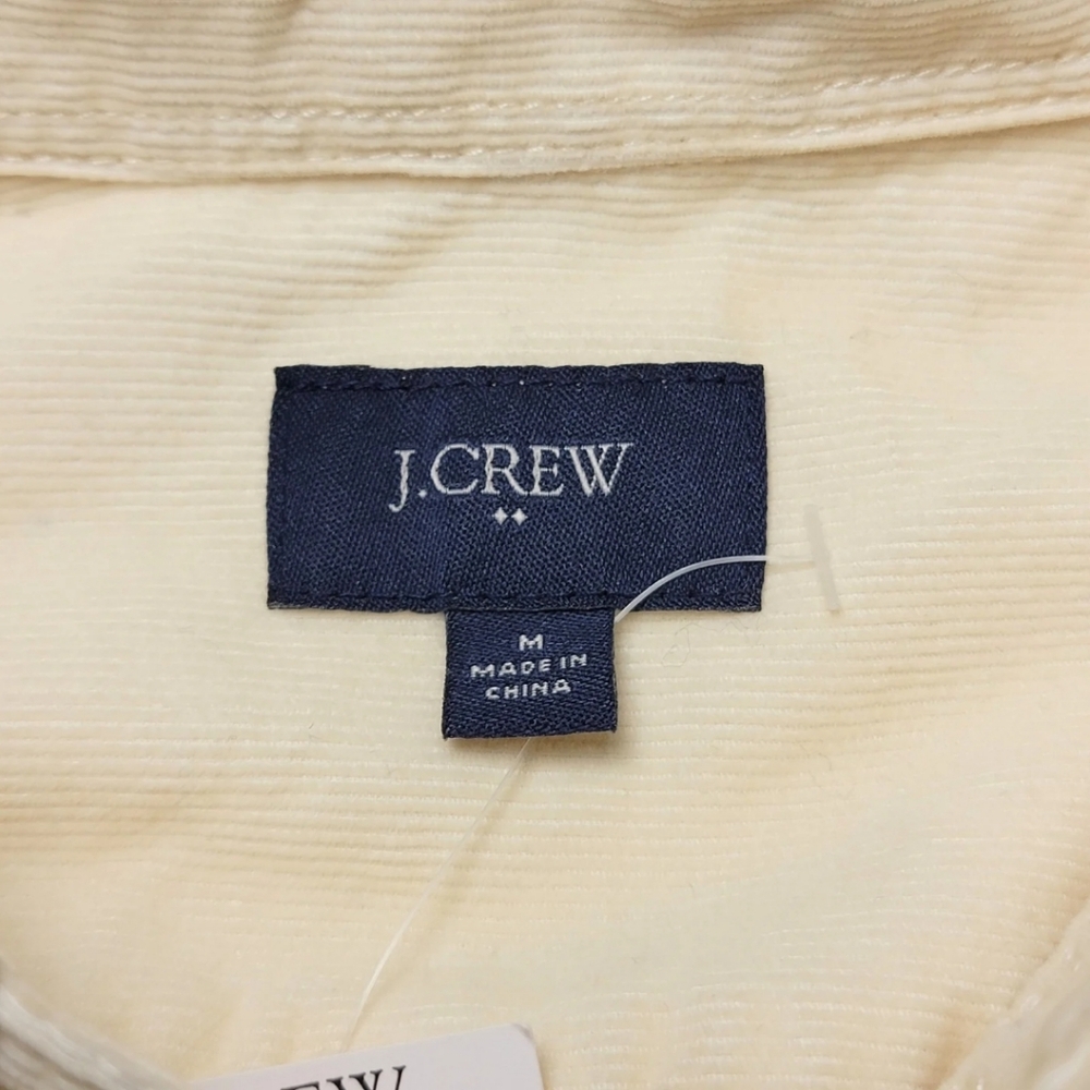 J. Crew Fine-Wale Corduroy Cream Motif Shirt - Picture 4 of 9
